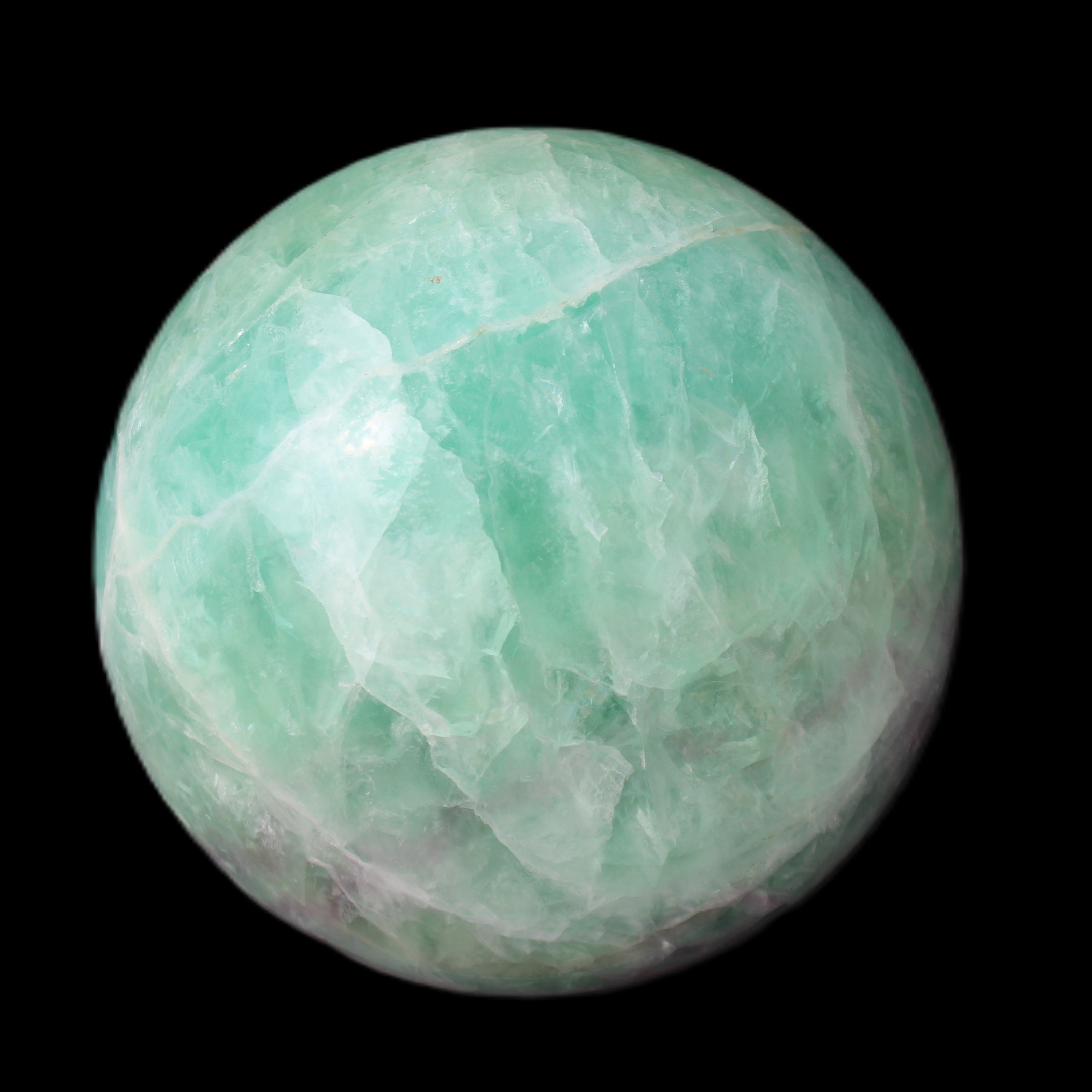 Rainbow Fluorite sphere 130mm 3740g in sunlight - Rocks and Things Store