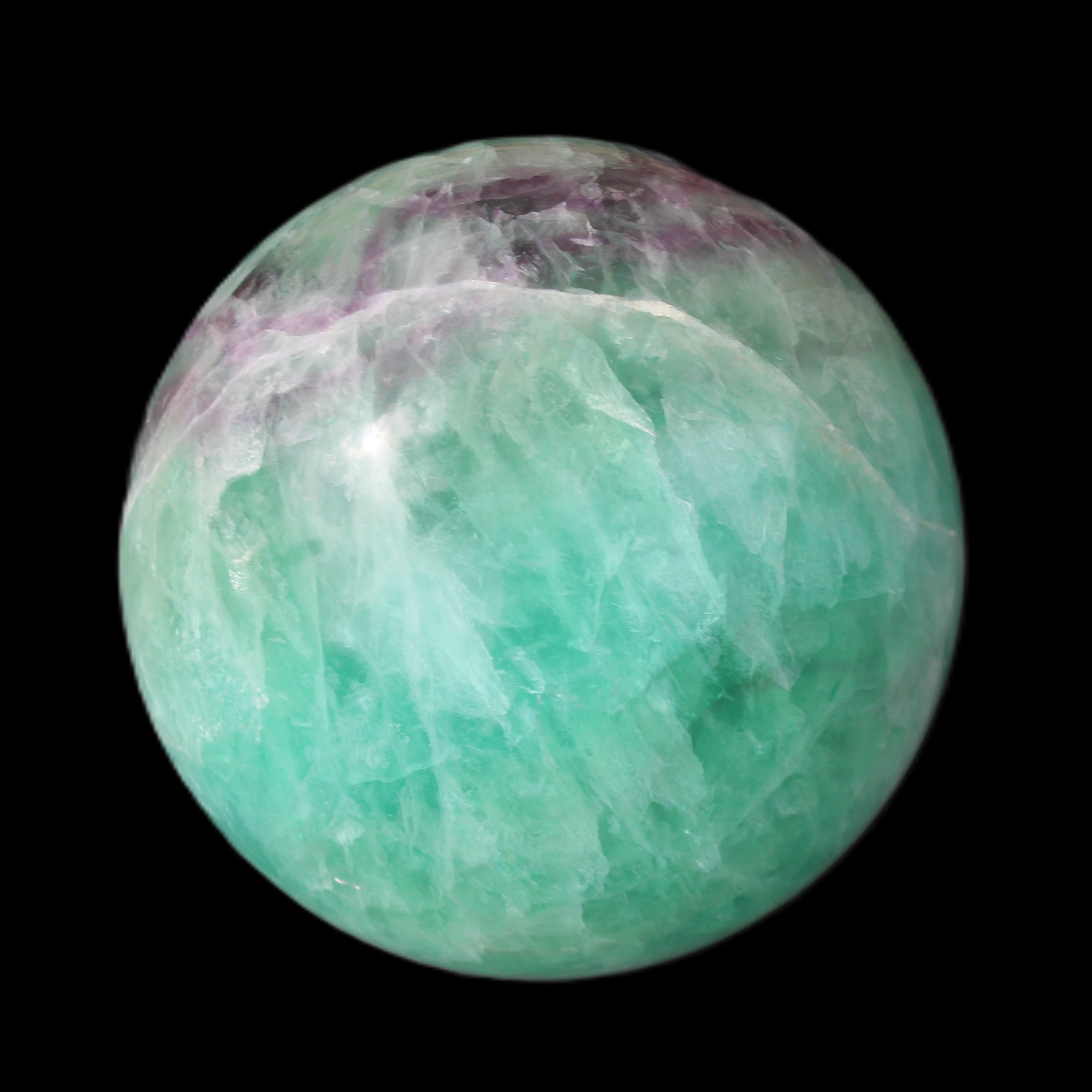 Rainbow Fluorite sphere 130mm 3740g in sunlight - Rocks and Things Store