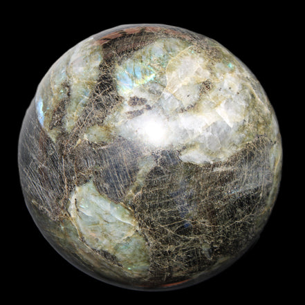 Huge Labradorite sphere 148mm 5320g in sunlight - Rocks and Things Store