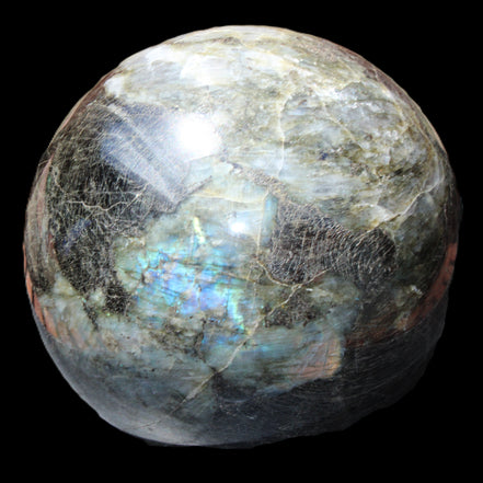 Huge Labradorite sphere 148mm 5320g in sunlight - Rocks and Things Store