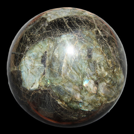Huge Labradorite sphere 148mm 5320g in sunlight - Rocks and Things Store