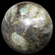 Huge Labradorite sphere 148mm 5320g in sunlight - Rocks and Things Store