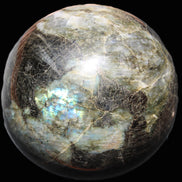 Huge Labradorite sphere 148mm 5320g in sunlight - Rocks and Things Store