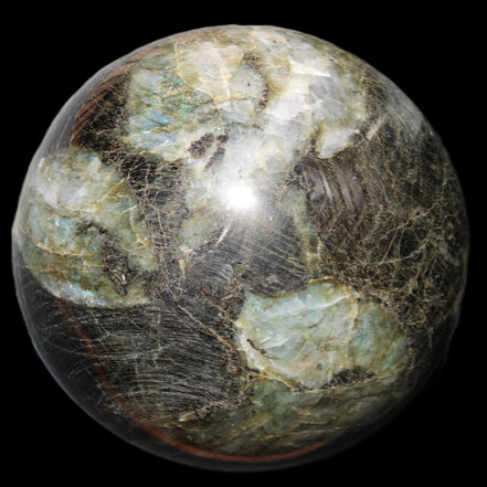 Huge Labradorite sphere 148mm 5320g in sunlight - Rocks and Things Store