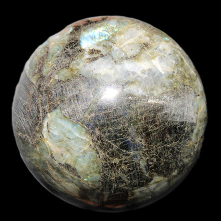 Huge Labradorite sphere 148mm 5320g in sunlight - Rocks and Things Store