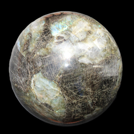 Huge Labradorite sphere 148mm 5320g in sunlight - Rocks and Things Store