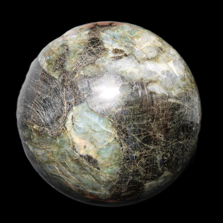 Huge Labradorite sphere 148mm 5320g in sunlight - Rocks and Things Store