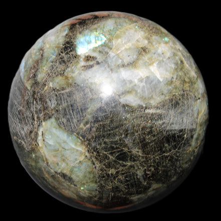 Huge Labradorite sphere 148mm 5320g in sunlight - Rocks and Things Store
