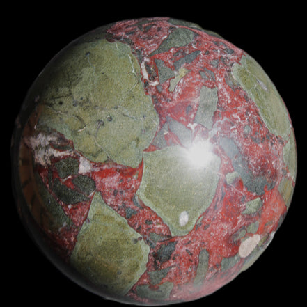 Dragons Blood Stone sphere 143mm 4620g in sunlight - Rocks and Things Store