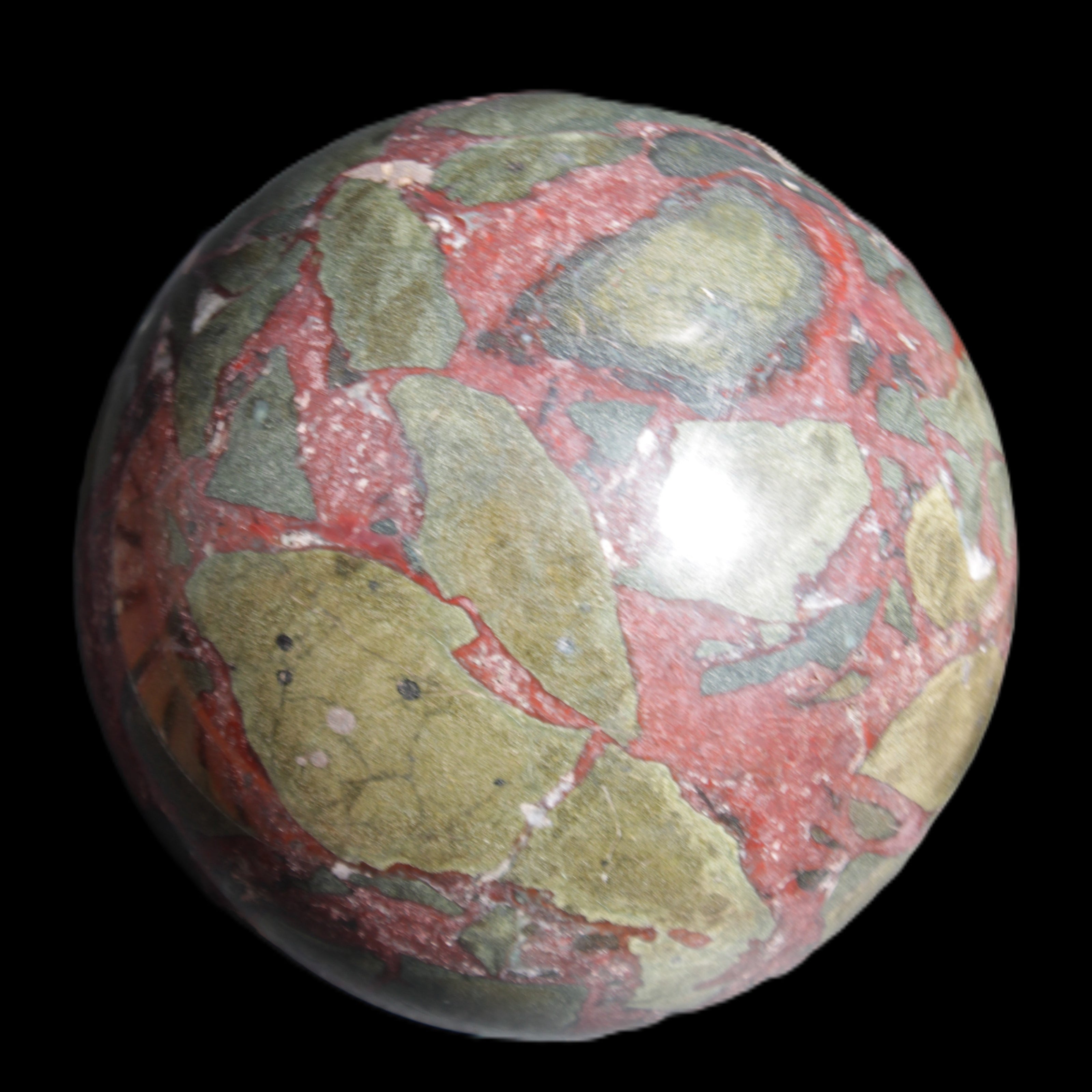 Dragons Blood Stone sphere 143mm 4620g in sunlight - Rocks and Things Store