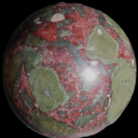 Dragons Blood Stone sphere 143mm 4620g in sunlight - Rocks and Things Store