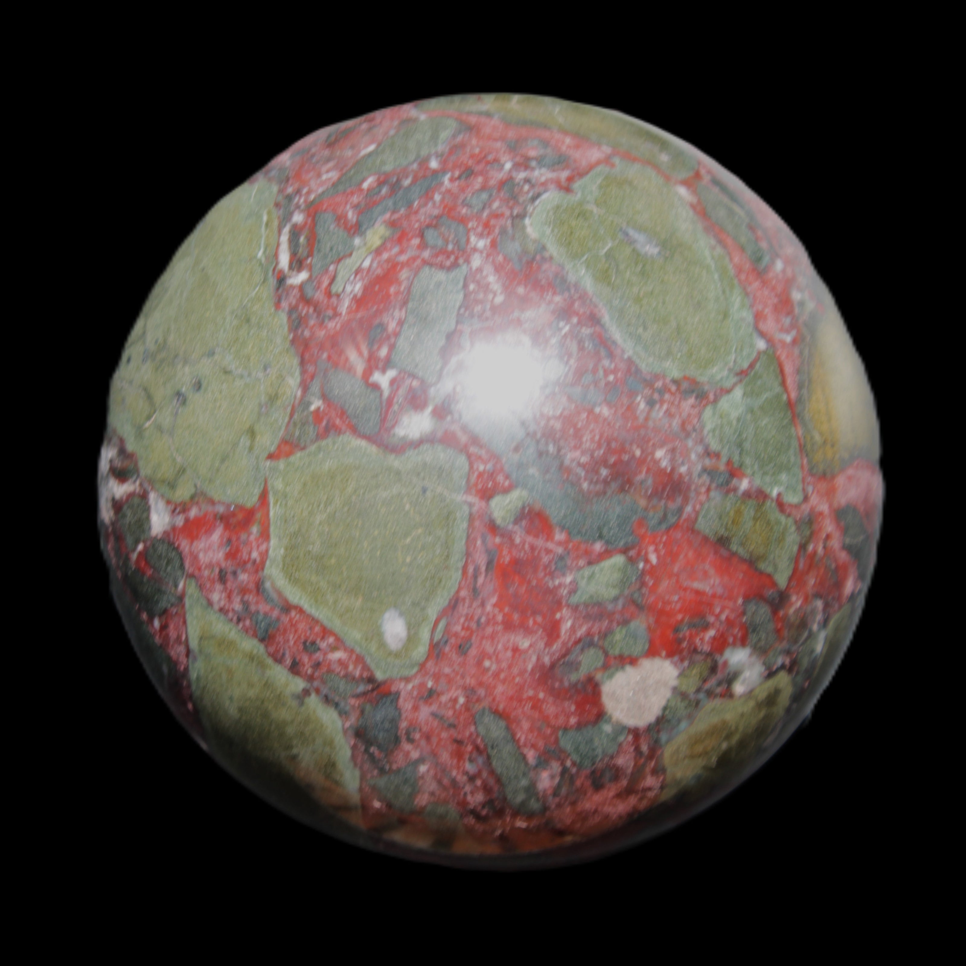 Dragons Blood Stone sphere 143mm 4620g in sunlight - Rocks and Things Store