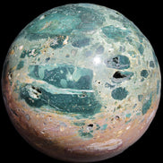 Large Ocean Jasper sphere 129mm 2900g in sunlight - Rocks and Things Store