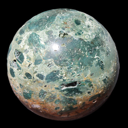 Large Ocean Jasper sphere 129mm 2900g in sunlight - Rocks and Things Store