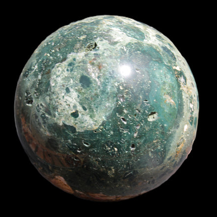 Large Ocean Jasper sphere 129mm 2900g in sunlight - Rocks and Things Store