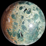 Large Ocean Jasper sphere 129mm 2900g in sunlight - Rocks and Things Store