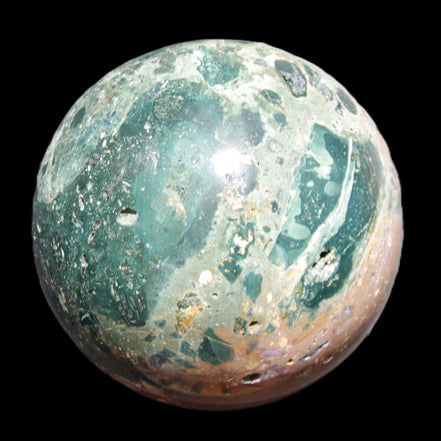 Large Ocean Jasper sphere 129mm 2900g in sunlight - Rocks and Things Store