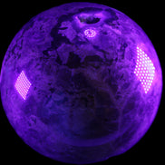 Volcano Agate sphere 135mm 3240g in UV light - Rocks and Things Store