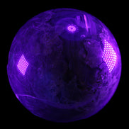 Volcano Agate sphere 135mm 3240g in UV light - Rocks and Things Store