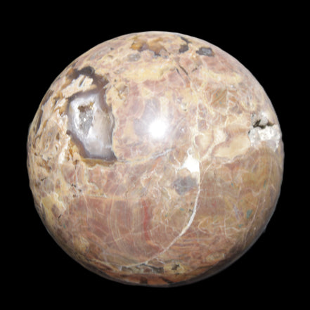 Volcano Agate sphere 135mm 3240g in sunlight - Rocks and Things Store