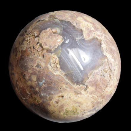 Volcano Agate sphere 135mm 3240g in sunlight - Rocks and Things Store