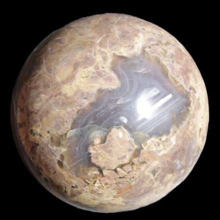 Volcano Agate sphere 135mm 3240g in sunlight - Rocks and Things Store