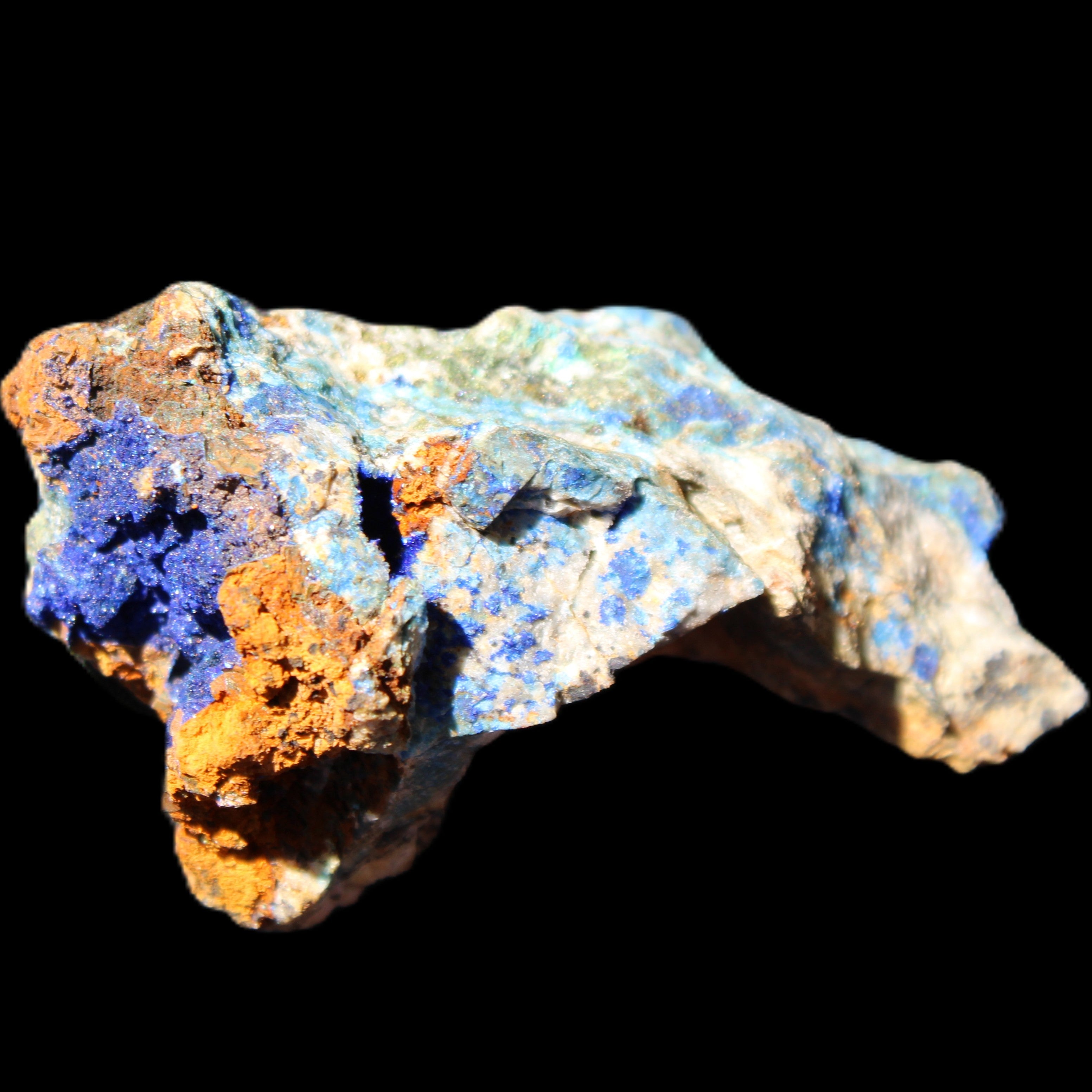 Azurite Malachite mineral specimen 48*31*22mm 27g in sunlight - Rocks and Things Store