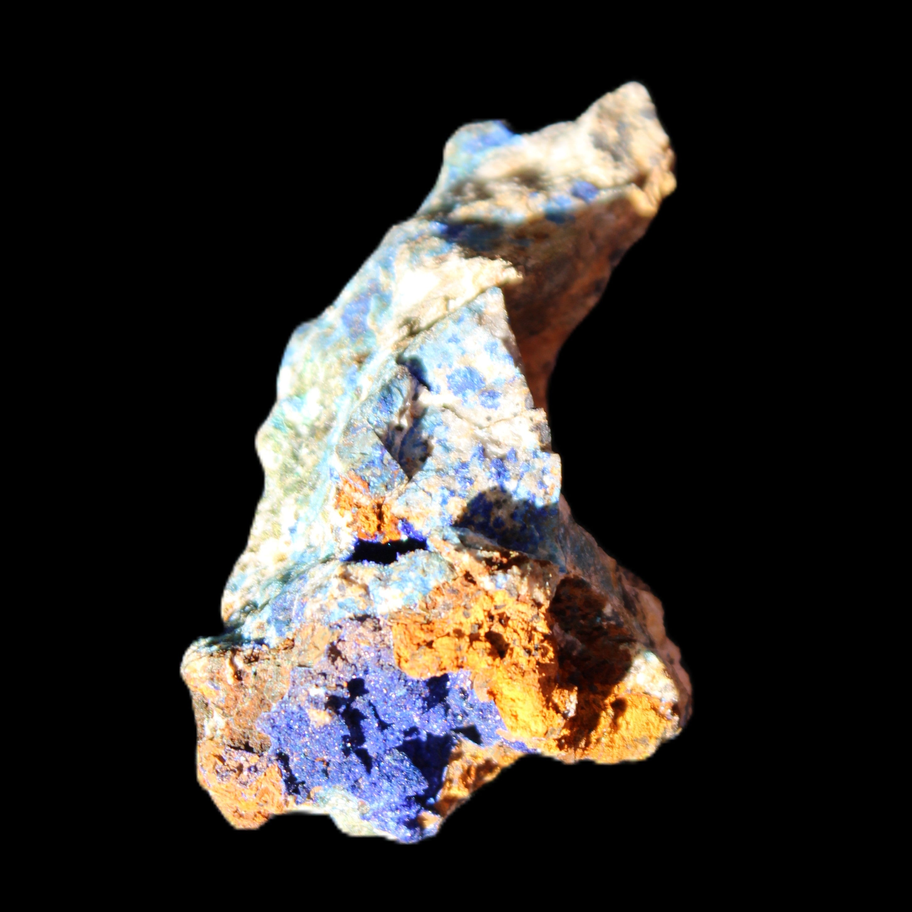 Azurite Malachite mineral specimen 48*31*22mm 27g in sunlight - Rocks and Things Store