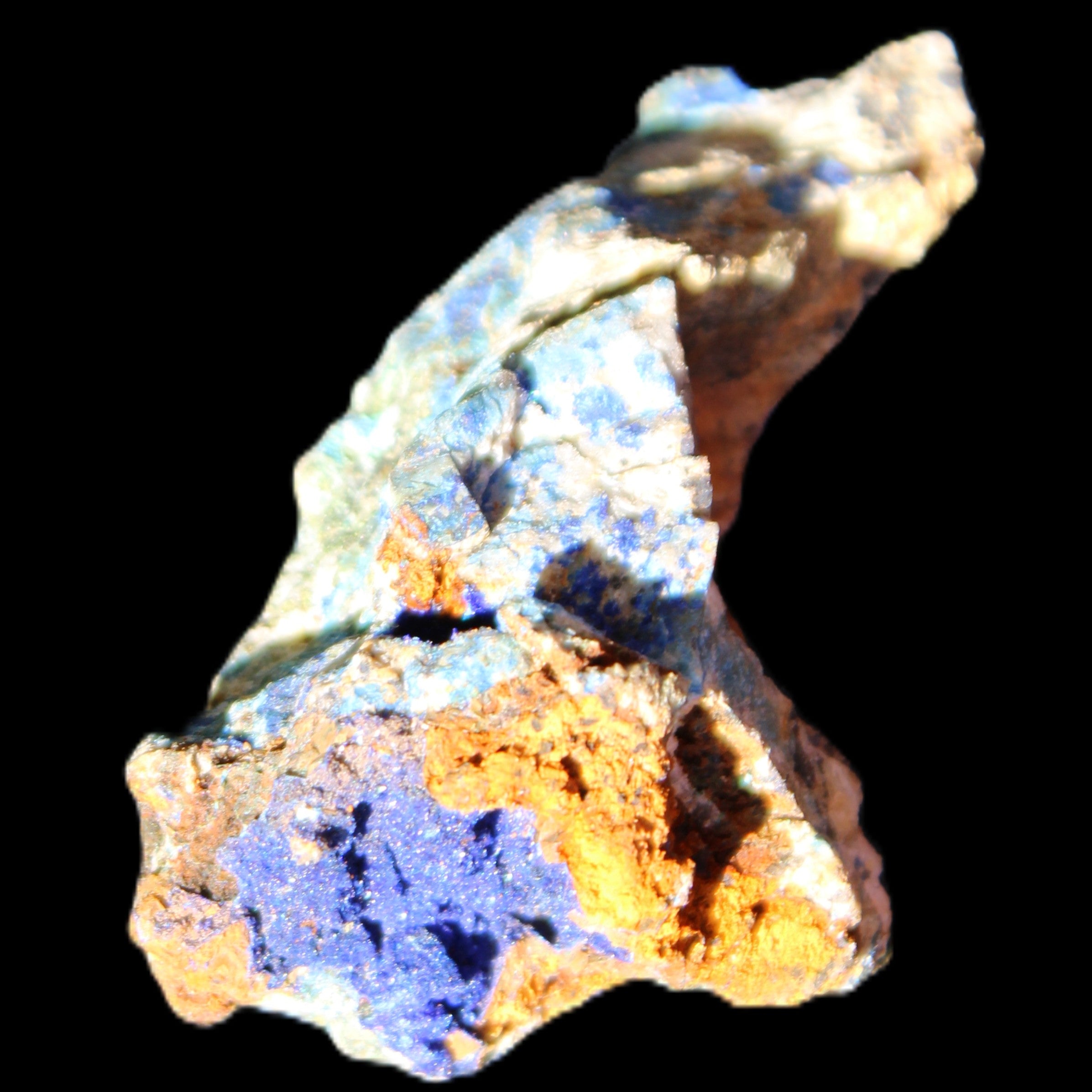 Azurite Malachite mineral specimen 48*31*22mm 27g in sunlight - Rocks and Things Store