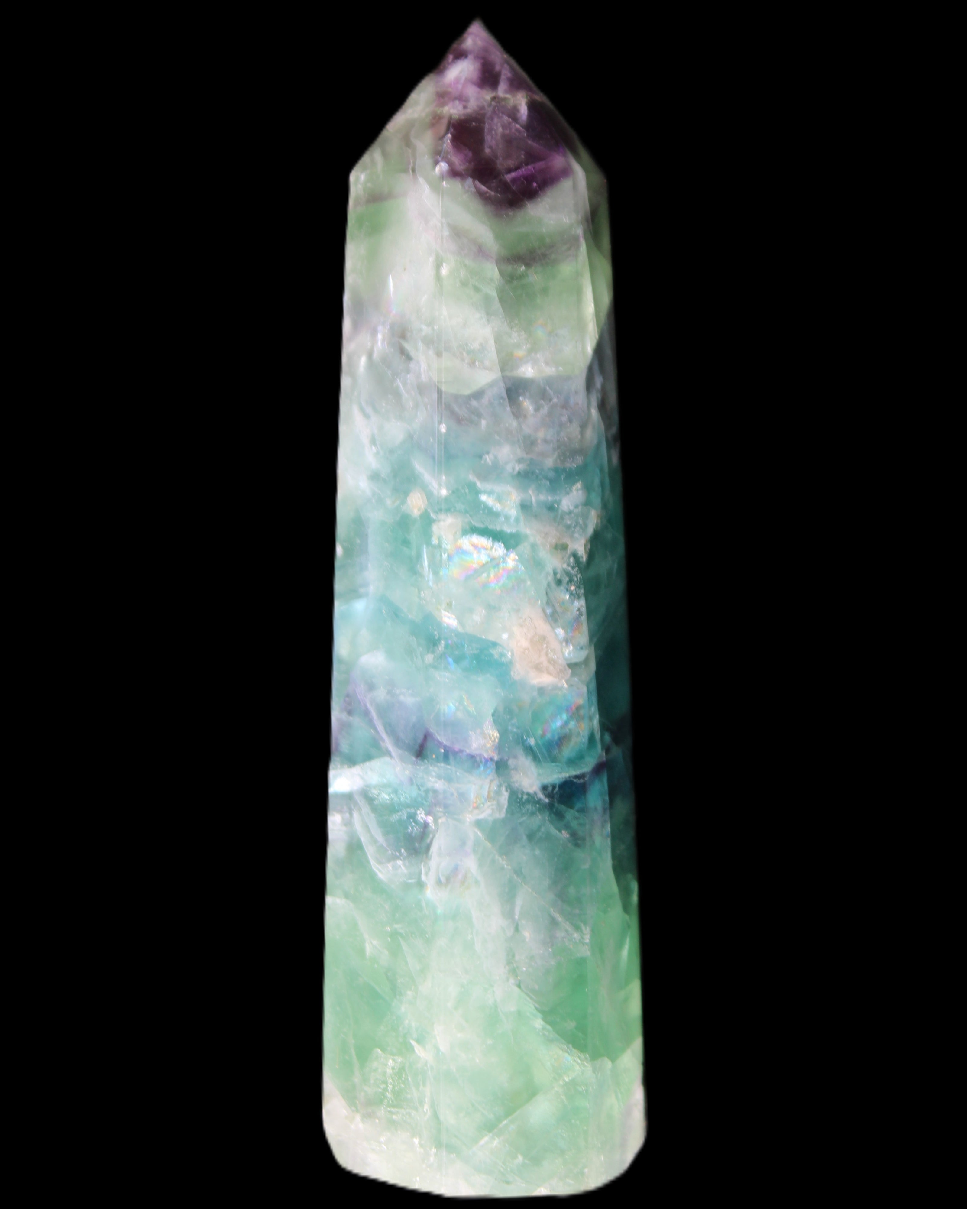 Colourful Fluorite wand 96*24*28mm 110g in sunlight - Rocks and Things Store