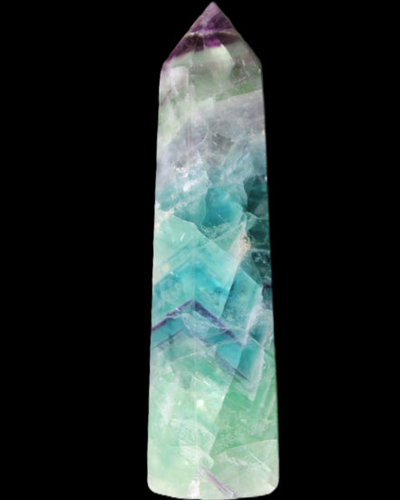 Colourful Fluorite wand 96*24*28mm 110g in sunlight - Rocks and Things Store