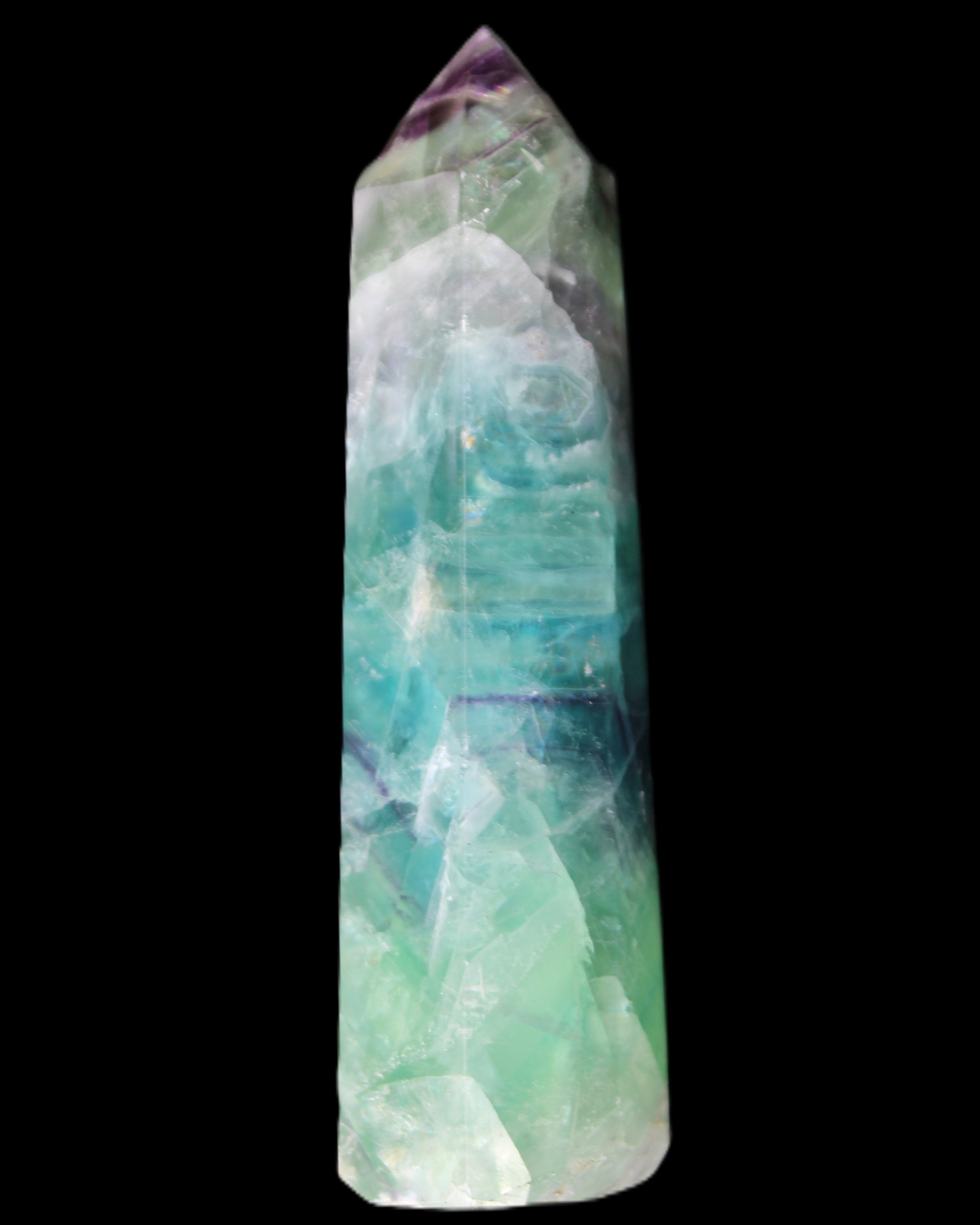 Colourful Fluorite wand 96*24*28mm 110g in sunlight - Rocks and Things Store