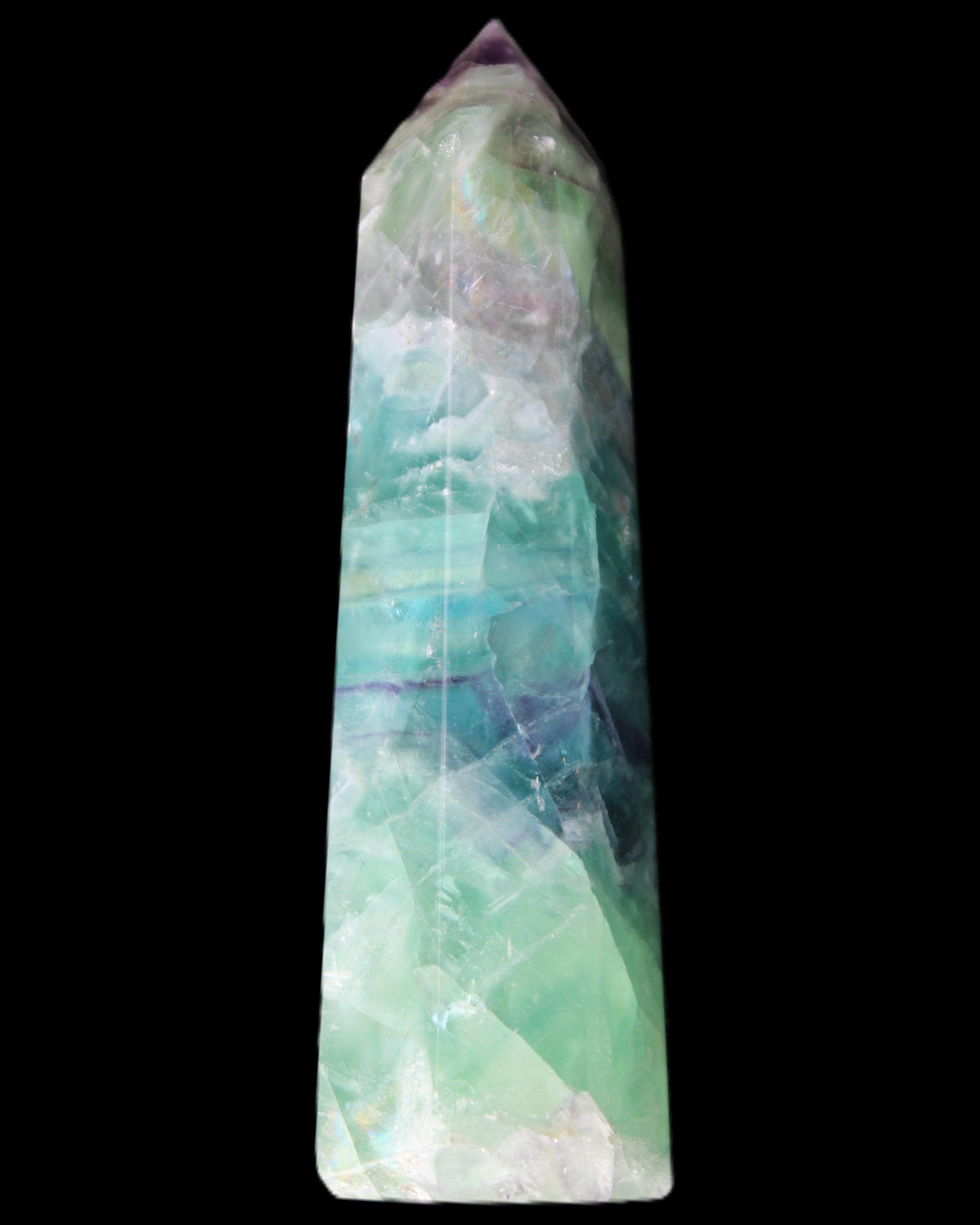 Colourful Fluorite wand 96*24*28mm 110g in sunlight - Rocks and Things Store