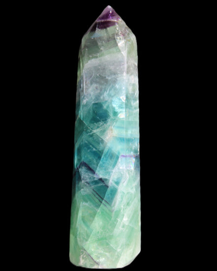 Colourful Fluorite wand 96*24*28mm 110g in sunlight - Rocks and Things Store
