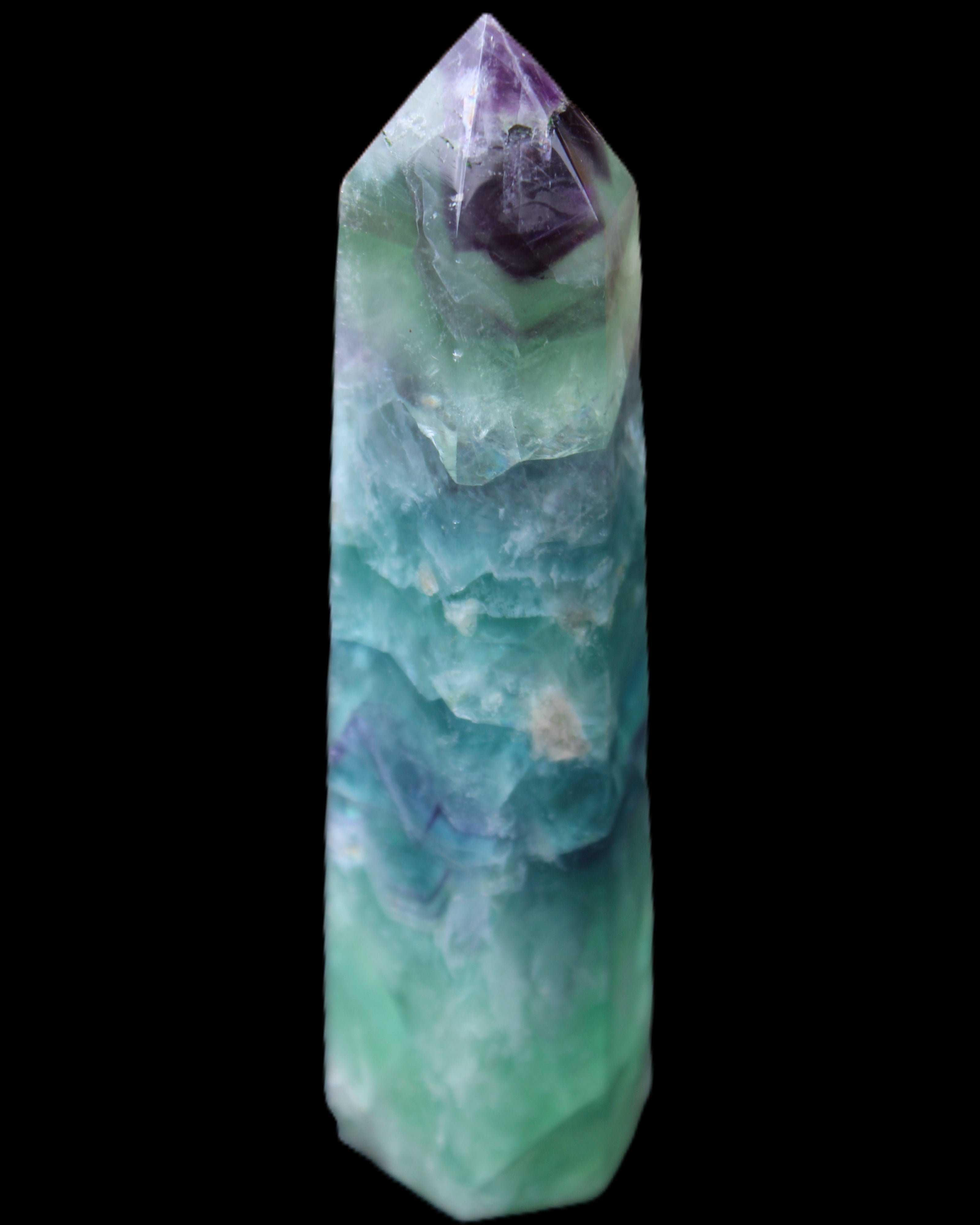 Colourful Fluorite wand 96*24*28mm 110g in sunlight - Rocks and Things Store