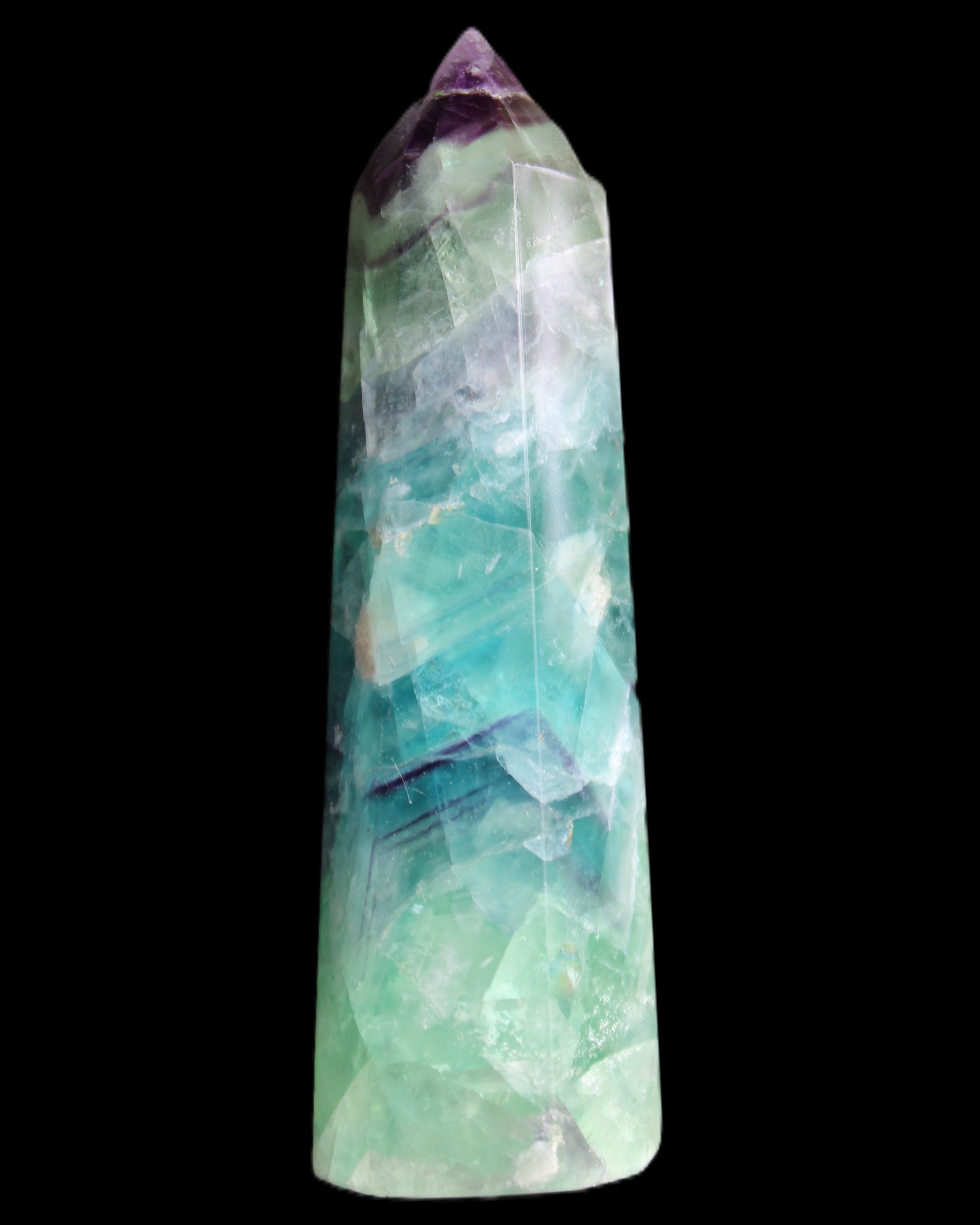 Colourful Fluorite wand 96*24*28mm 110g in sunlight - Rocks and Things Store