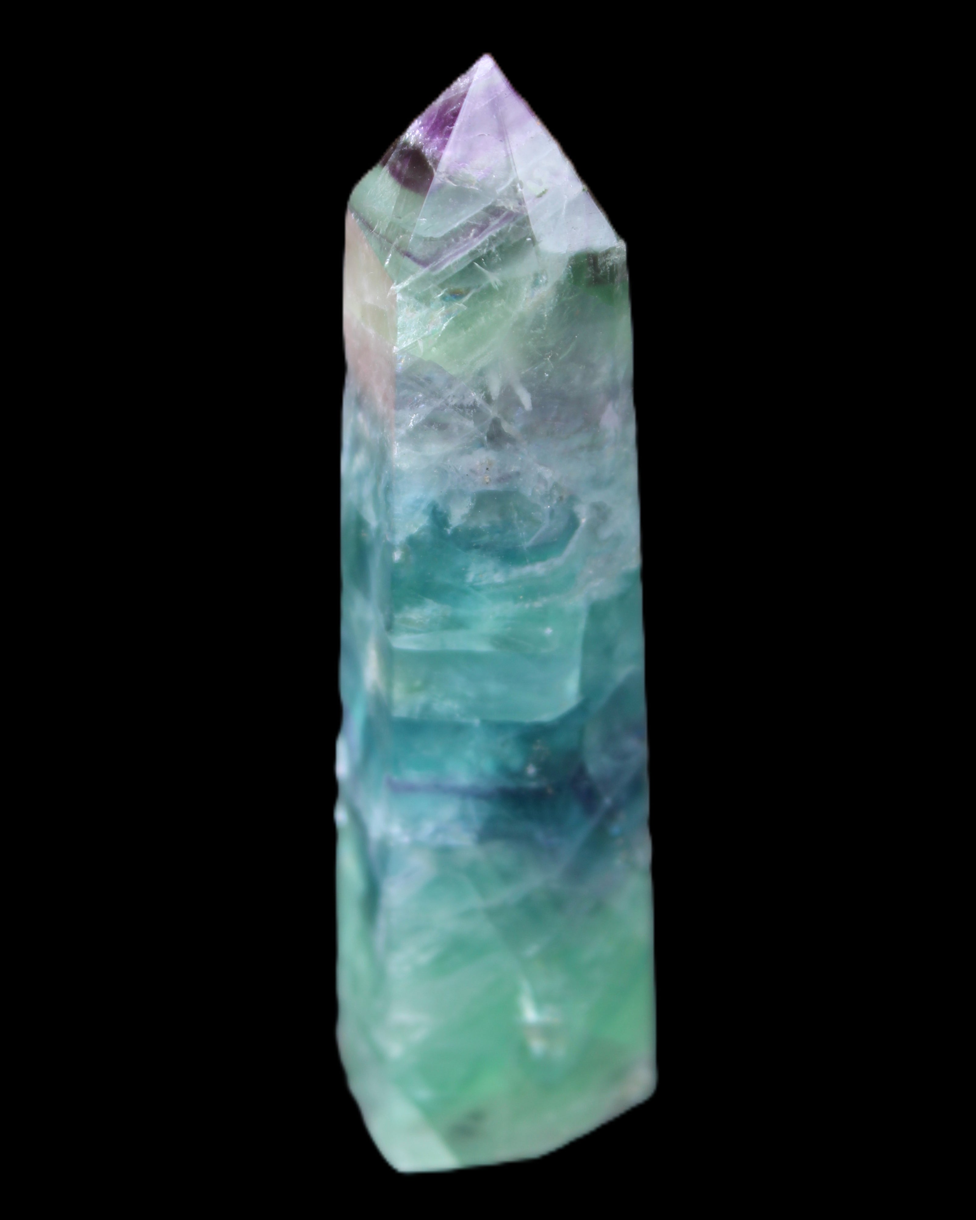 Colourful Fluorite wand 96*24*28mm 110g in sunlight - Rocks and Things Store