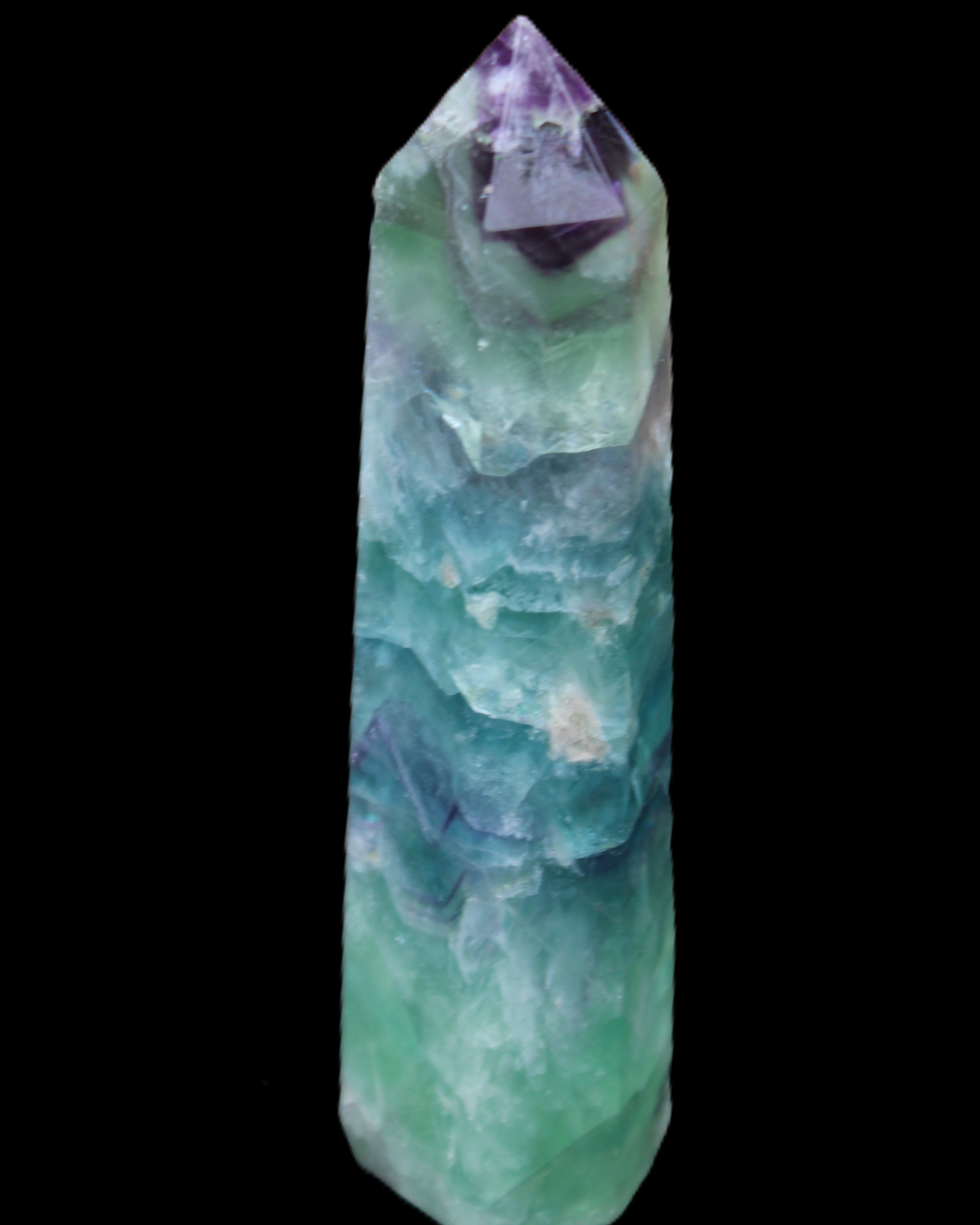 Colourful Fluorite wand 96*24*28mm 110g in sunlight - Rocks and Things Store