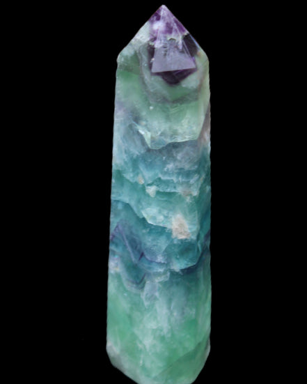 Colourful Fluorite wand 96*24*28mm 110g in sunlight - Rocks and Things Store