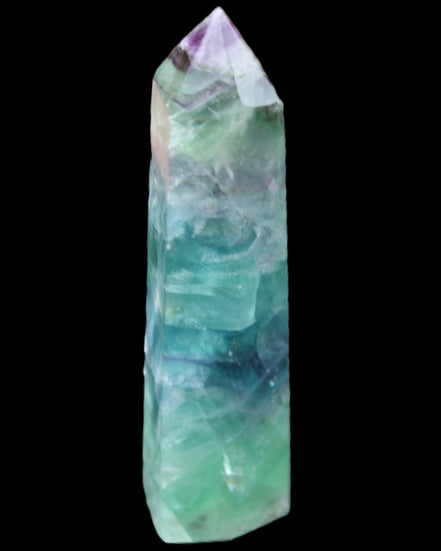 Colourful Fluorite wand 96*24*28mm 110g in sunlight - Rocks and Things Store