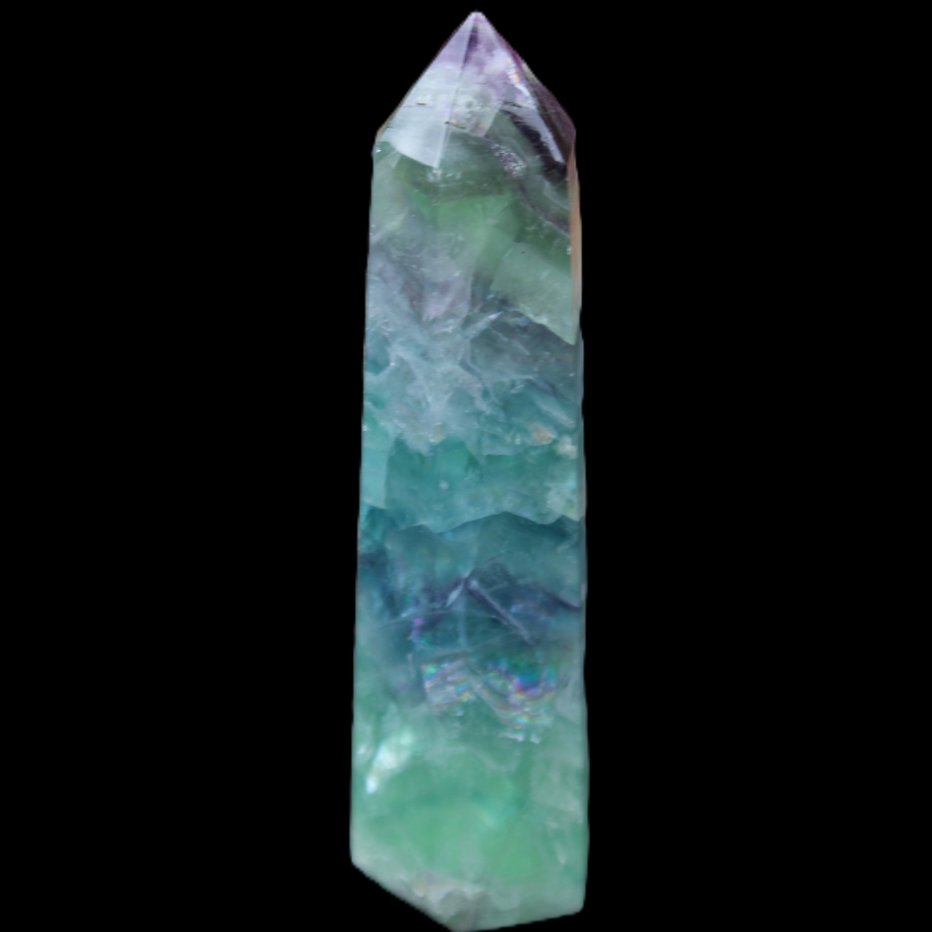 Colourful Fluorite wand 96*24*28mm 110g in sunlight - Rocks and Things Store