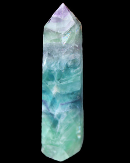 Colourful Fluorite wand 96*24*28mm 110g in sunlight - Rocks and Things Store