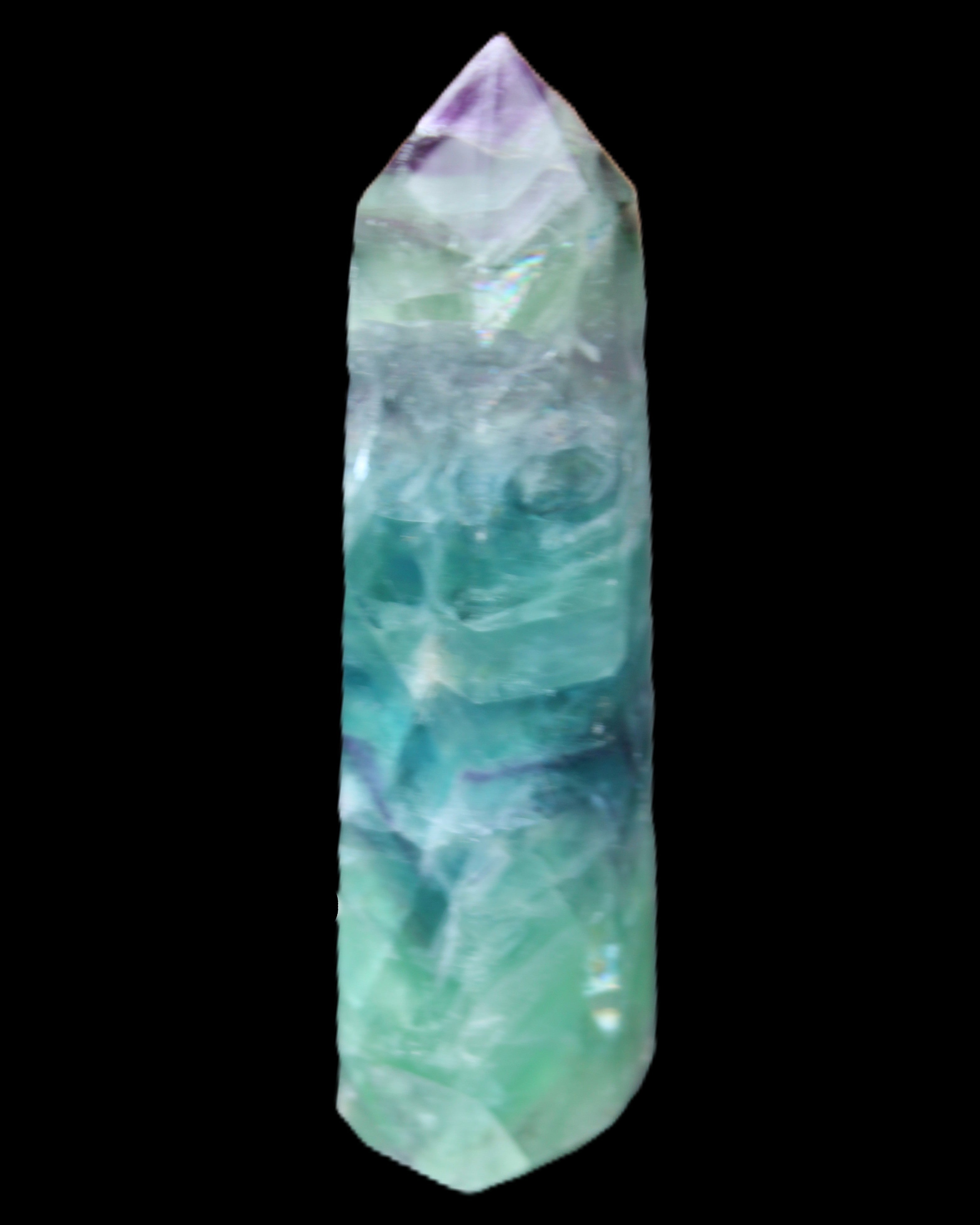Colourful Fluorite wand 96*24*28mm 110g in sunlight - Rocks and Things Store