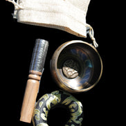 Singing bowl 85m with matt and mallet 125mm in sunlight - Rocks and Things Store
