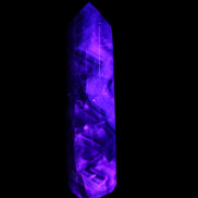 Rainbow Fluorite obelisk 116*26*30mm 151g in UV light - Rocks and Things Store