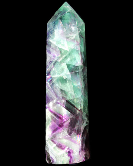 Rainbow Fluorite obelisk 116*26*30mm 151g in sunlight - Rocks and Things Store