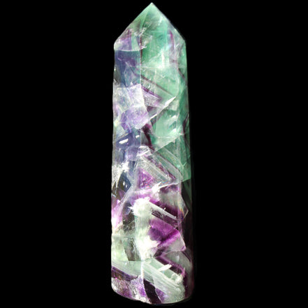 Rainbow Fluorite obelisk 116*26*30mm 151g in sunlight - Rocks and Things Store