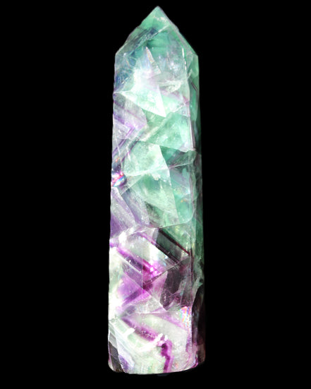 Rainbow Fluorite obelisk 116*26*30mm 151g in sunlight - Rocks and Things Store