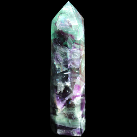 Rainbow Fluorite obelisk 116*26*30mm 151g in sunlight - Rocks and Things Store