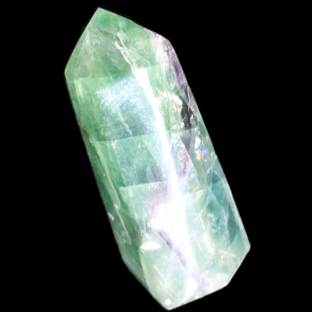 Rainbow Fluorite obelisk 89*30*32mm 170g in sunlight - Rocks and Things Store